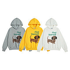 Sausage dog print hooded sweatshirt