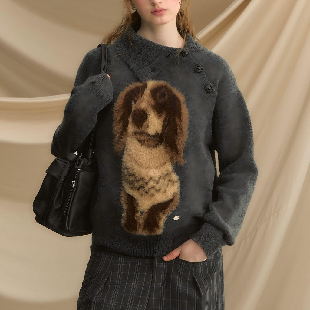 Sweater for Women with Dog Pattern Sweater