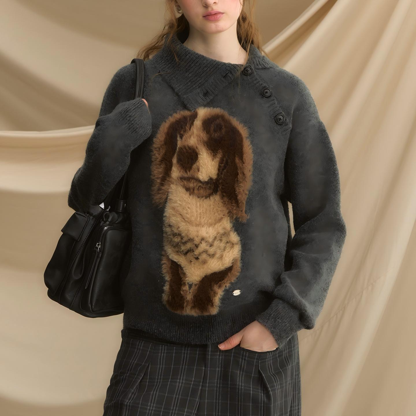 Sweater for Women with Dog Pattern Sweater
