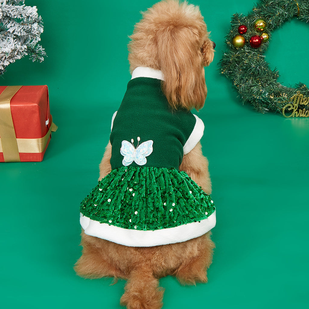 Autumn and Winter New Pet Plush Clothes Christmas Dog Dress Small Dog – Bellmere Pet Collection