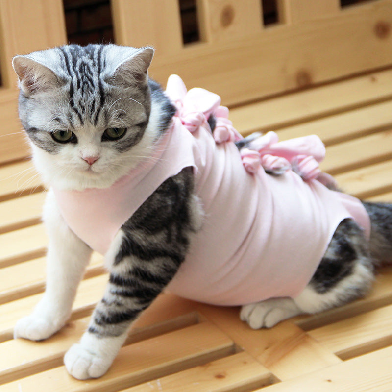 Pet Postoperative Recovery Clothes Female Cat Straps Sterilization Clothes Cat Weaning Clothes Breathable Physiological Clothes Anti-Licking And Anti-Biting
