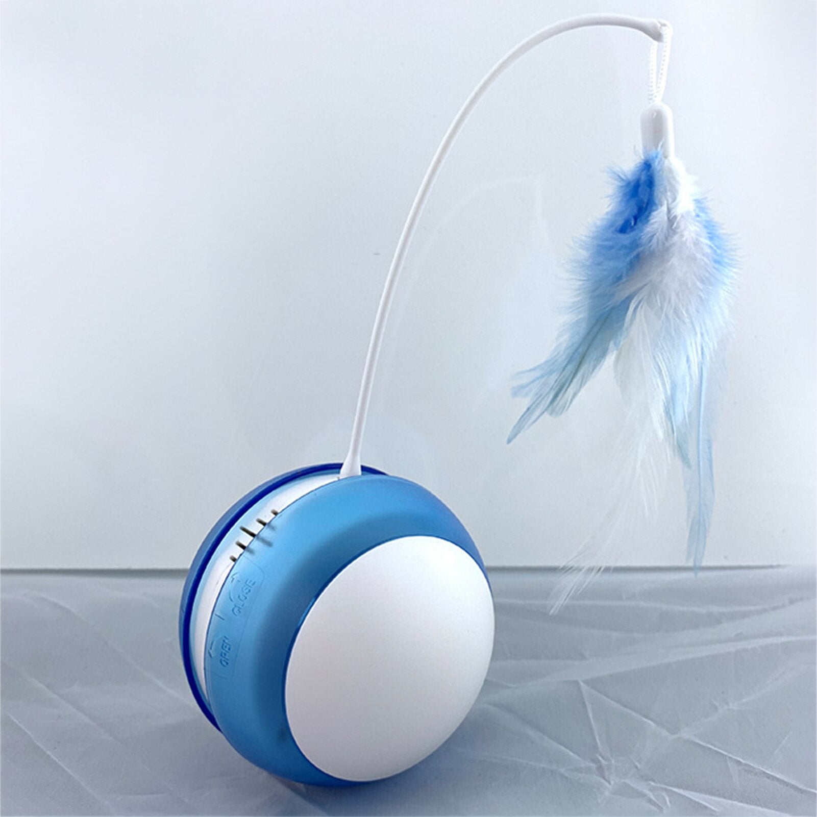 Funny Cat Toy Tumbler Swing Toys For Cats Kitten Interactive Balance Car Cat Chasing Toy Funny Sound And Light Feather Toy