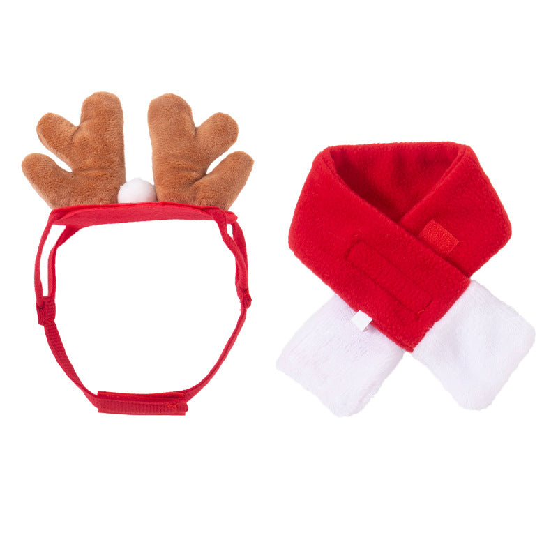 Pet Cat Dog Hat Headwear Christmas Scarf Cloak Transformation Cloak Christmas Pet Clothes