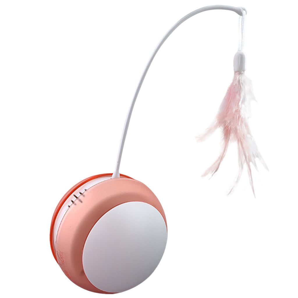 Funny Cat Toy Tumbler Swing Toys For Cats Kitten Interactive Balance Car Cat Chasing Toy Funny Sound And Light Feather Toy