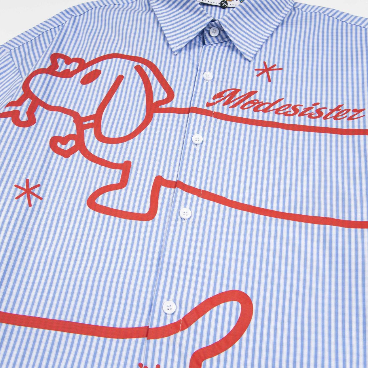 Sausage dog printed striped shirt