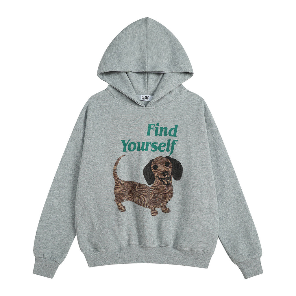 Sausage dog print hooded sweatshirt