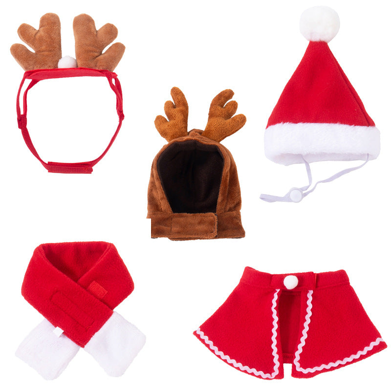 Pet Cat Dog Hat Headwear Christmas Scarf Cloak Transformation Cloak Christmas Pet Clothes