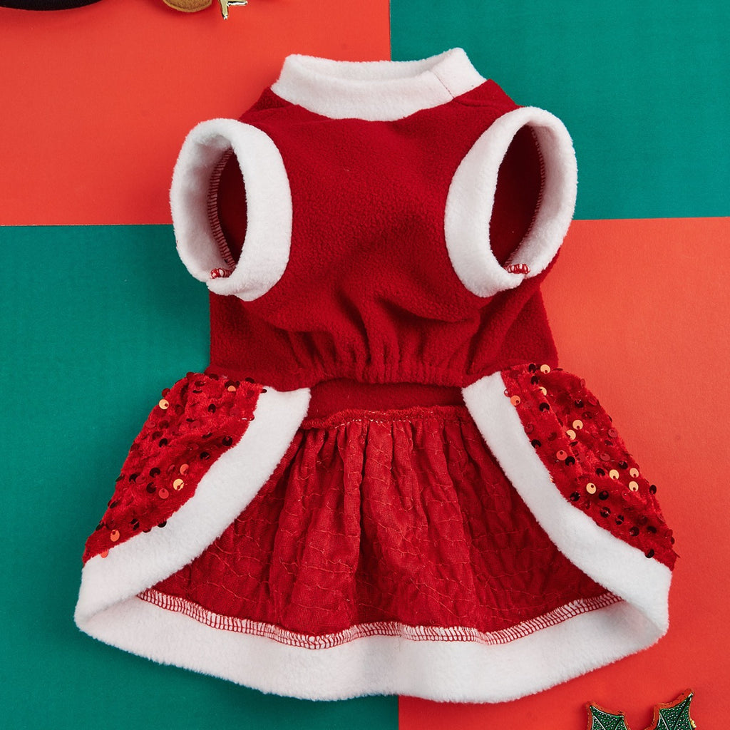 Autumn and Winter New Pet Plush Clothes Christmas Dog Dress Small Dog – Bellmere Pet Collection