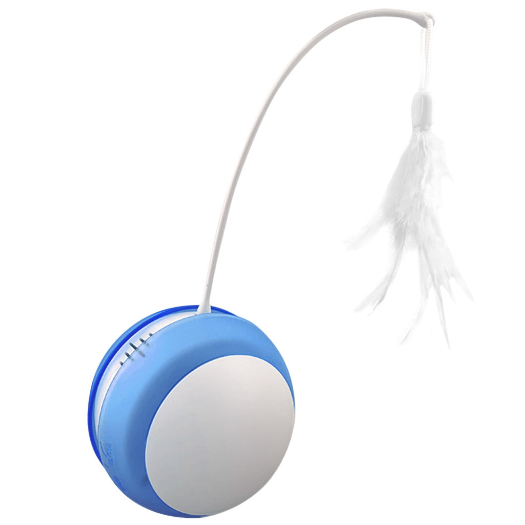 Funny Cat Toy Tumbler Swing Toys For Cats Kitten Interactive Balance Car Cat Chasing Toy Funny Sound And Light Feather Toy