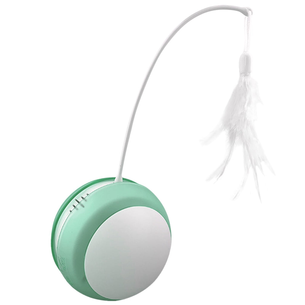 Funny Cat Toy Tumbler Swing Toys For Cats Kitten Interactive Balance Car Cat Chasing Toy Funny Sound And Light Feather Toy