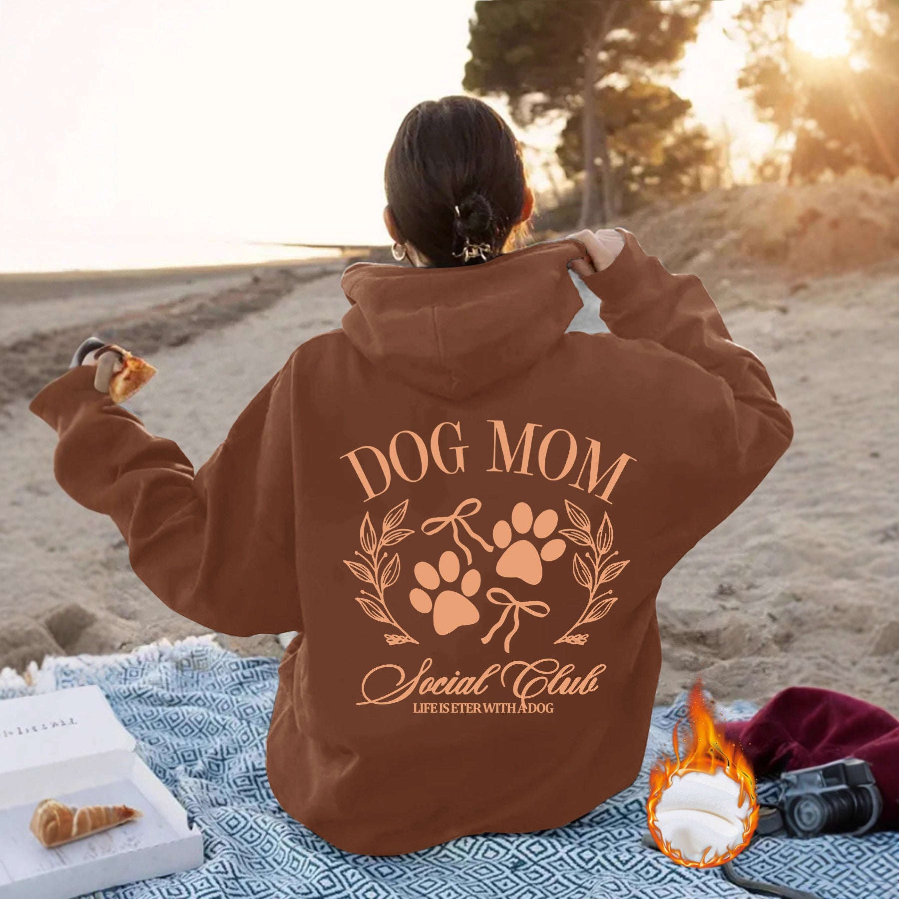 Dog Mom - Dog Lover Pattern Printed Hoodie