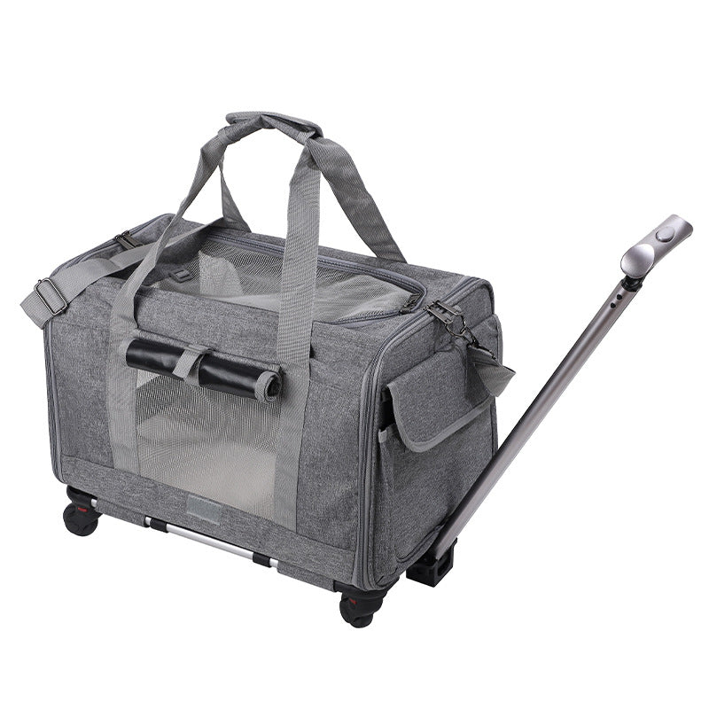 Travel Cat Carrier Summer Dog Pet Bag Foldable Cat Pet Box Breathable Portable Pet Trolley Case