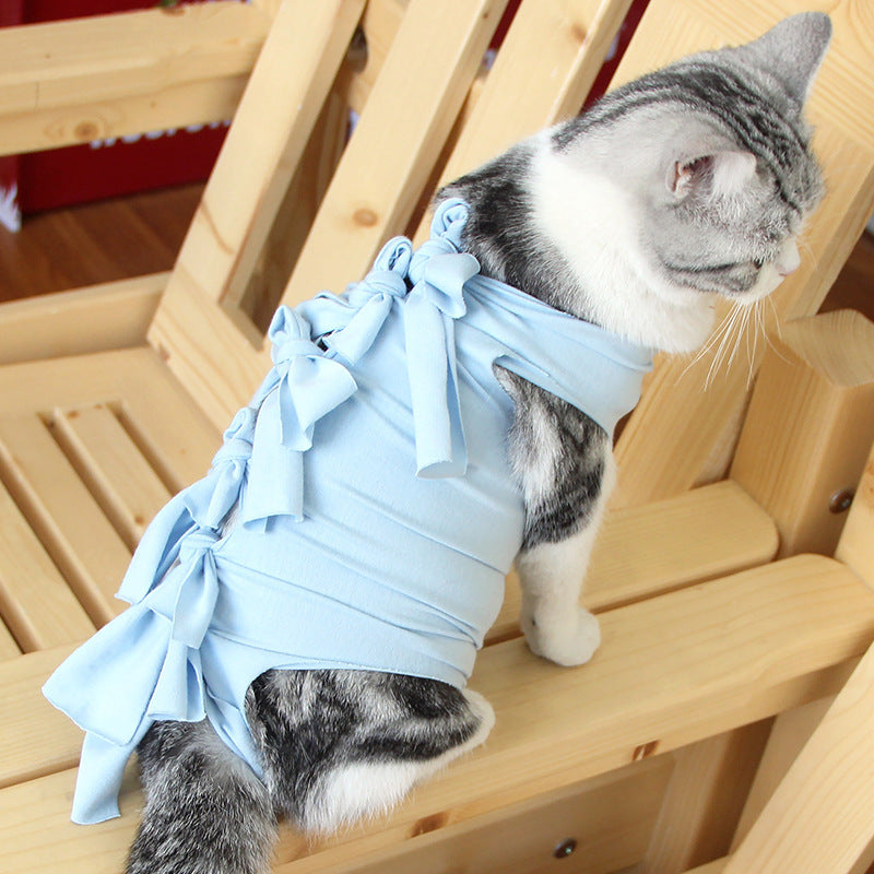 Pet Postoperative Recovery Clothes Female Cat Straps Sterilization Clothes Cat Weaning Clothes Breathable Physiological Clothes Anti-Licking And Anti-Biting