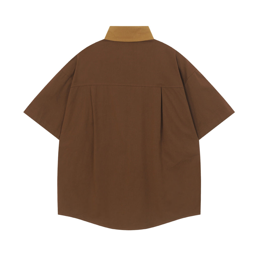 Coffee Dog Embroidered Short Sleeve