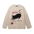 Cat Embroidered Knitted Shirt
