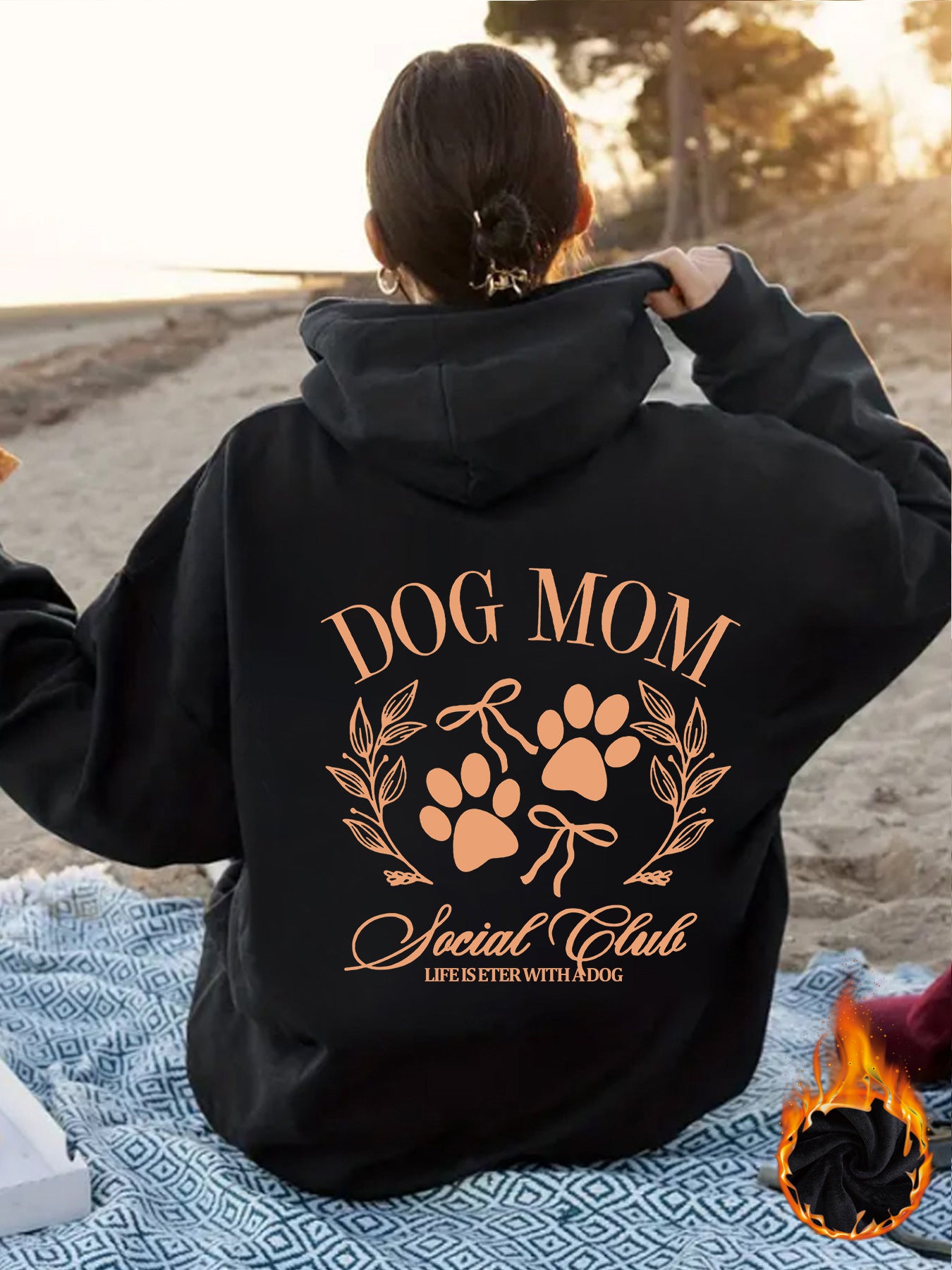 Dog Mom - Dog Lover Pattern Printed Hoodie