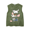Stacked cat and dog printed vest