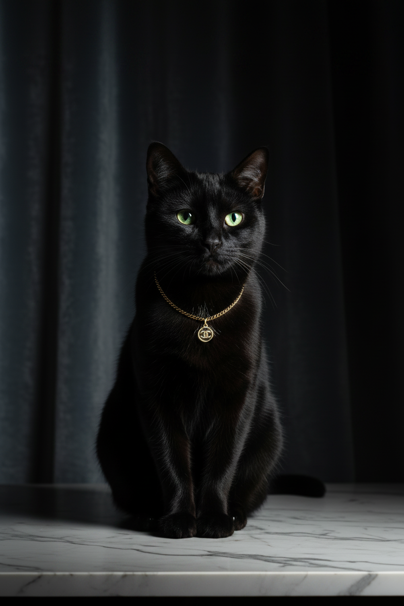 Luxury Cat Fashion Editorial No Text